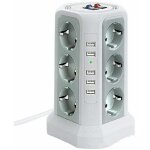 Tour multiprise parafoudre et surtension, multiprise electrique avec 5 ports usb et 12 prises, multiprise ...