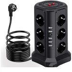 Tour multiprise parafoudre et surtension, multiprise electrique avec 5 ports usb et 12 prises, multiprise ...