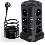 Tour multiprise parafoudre et surtension, multiprise electrique avec 5 ports usb et 12 prises, multiprise ... Tour multiprise parafoudre et surtension, multiprise electrique avec 5 ports usb et 12 prises, multiprise ...