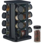 Tourniquet à épices avec 16 pots en verre, rotatif 360°, acier inoxydable, hlp : env. 27, 5 x 20 x 20 ... Tourniquet à épices avec 16 pots en verre, rotatif 360°, acier inoxydable, hlp : env. 27, 5 x 20 x 20 ...