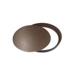 Tourtire cannele perfore - anti adhrente - fond mobile -  320 mm h28 mm - gobel