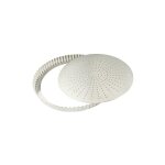 Tourti�re cannel�e perfor�e - fer blanc - fond mobile - � 240 mm h28 mm - gobel