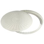Tourtire cannele perfore - fer blanc - fond mobile -  280 mm h28 mm - gobel