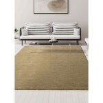 Toutapis - tapis couloir chambre uni chin dor impulse  franges et poils courts 80x150
