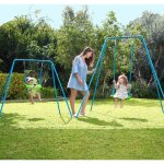 Portique acier �volutif 2 en 1 balan�oire - fauteuil b�b� - kit d'ancrage h129 � 192 cm