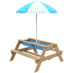 Tp toys - table pique - nique pour enfant bois fsc avec parasol