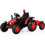 Goplus - tracteur electrique avec remorque, voiture vehicule electrique pour enfants 12v 7ah avec telecommande ...