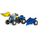 Rolly toys - tracteur à pédales new holland t7040 avec remorque + chargeur frontal, attelage arrière Rolly toys - tracteur à pédales new holland t7040 avec remorque + chargeur frontal, attelage arrière