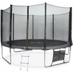 Trampoline 400cm gris avec filet de protection. �chelle. b�che. filet pour chaussures. kit d'ancrage ...