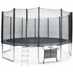 Trampoline 490cm gris avec filet de protection. �chelle. b�che. filet pour chaussures. kit d'ancrage ...