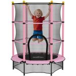 Trampoline enfant � 1, 40 � 1, 90h m filet de s�curit� porte zip�e couvre - ressorts 6 poteaux rembourr�s ...