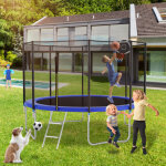 Trampoline ext�rieur 305 cm avec filet de s�curit�, 64 ressorts renforc�s, structure acier, charge max ...