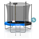 Play4fun - trampoline extérieur classique 8ft ø244cm avec coussin de protection réversible bleu / noir, ... Play4fun - trampoline extérieur classique 8ft ø244cm avec coussin de protection réversible bleu / noir, ...