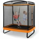 Trampoline exterieur enfant 3 ans + avec balan�oire, avec filet de s�curit�, housse � ressorts, cadre ...