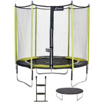 Trampoline de jardin 244 cm + filet de sécurité + échelle + bâche de protection jumpi vert / noir 250 ... Trampoline de jardin 244 cm + filet de sécurité + échelle + bâche de protection jumpi vert / noir 250 ...