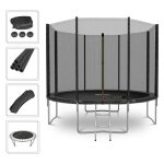 Jump4fun - trampoline de jardin deluxe ø305cm noir - avec filet de sécurité, tapis de saut, coussin de ... Jump4fun - trampoline de jardin deluxe ø305cm noir - avec filet de sécurité, tapis de saut, coussin de ...