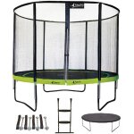Kangui - trampoline de jardin rond 305 cm + filet + �chelle + b�che + kit ancrage punchi vert