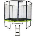 Kangui - trampoline de jardin rond 305 cm + filet de s�curit� + �chelle punchi vert 300
