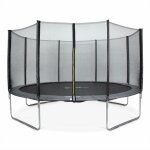 Trampoline rond � 430cm gris avec son filet de protection - v�nus - trampoline de jardin 430cm 4m qualit� ...