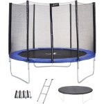 Trampoline rond bleu 300cm avec filet, chelle, bche et kit ancrage