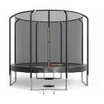 Trampoline semi - pro 10ft / 305cm noir avec filet de scurit, tapis de saut, coussin de protection, ...