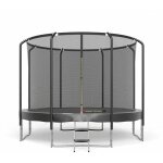 Jump4fun - trampoline semi - pro 12ft / 366cm noir avec filet de scurit, tapis de saut, coussin de ...
