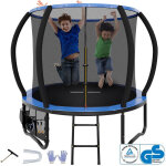 Trampoline sport saut � l'�lastique ceinture de s�curit� filet de rangement ext�rieur jardin taille 228cm ...