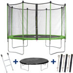 Trampoline ' yoopi ' - � 4. 25 m - avec filet + �chelle + couverture + kit d'ancrage