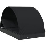 Vidaxl - transat 2 places avec toit rond noir 211x112x140 cm