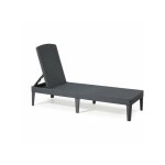 Allibert - transat bain de soleil by keter ? jaipur ? en rsine imitation rotin tress ? gris graphite ...