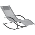 Transat bain de soleil fonction bascule en acier et textile noir matières durables et design moderne ... Transat bain de soleil fonction bascule en acier et textile noir matières durables et design moderne ...