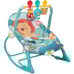 Transat à bascule pour bébé, chaise avec vibrations apaisantes et arche de jeu amovible - bleu - aqrau ... Transat à bascule pour bébé, chaise avec vibrations apaisantes et arche de jeu amovible - bleu - aqrau ...