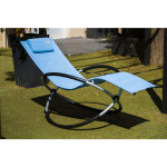 O'sun - transat en aluminium � bascule bleu - dimensions : 155 x 80 x 85 cm