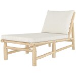 Transat en branche de teck et matelas blanc cassé - makam Transat en branche de teck et matelas blanc cassé - makam