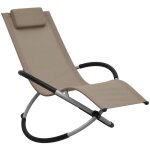 Transat chaise longue bain de soleil lit de jardin terrasse meuble d'ext�rieur pour enfants acier taupe ...