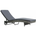 Helloshop26 - transat chaise longue bain de soleil lit de jardin terrasse meuble d'extrieur avec roues ...