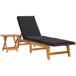 Transat chaise longue bain de soleil lit de jardin terrasse meuble d'extrieur avec table rsine tresse ...