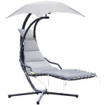 Mh - transat d'extérieur avec matelas et pare - soleil gris. Mh - transat d'extérieur avec matelas et pare - soleil gris.