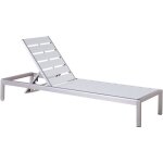Beliani - transat de jardin en aluminium et bois composite blanc dossier rglable en 4 nardo