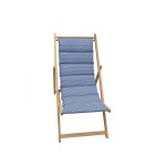 Jardin prive - transat chilienne matelasse fjord - toile amovible - bleu indigo