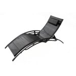 Concept - usine - transat ajustable et empilable avec pieds en acier noir limea