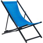 Beliani - transat pliant et inclinable pour l'extérieur en textilène bleu locri ii Beliani - transat pliant et inclinable pour l'extérieur en textilène bleu locri ii