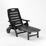 Transat pliant en plastique pour la piscine et la plage premiere grand soleil - anthracite