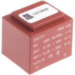 Rs pro - transformateur pour circuit imprim�, vin v c. a. , vout 2 x 12v c. a. , 2 sorties, 2. 3va ( ...