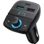 Transmetteur fm mp3 bluetooth 5. 0 chargeur voiture 3x usb tf microsd noir