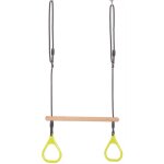 Dice - trapze anneaux en plastique vert lemon et corde douce