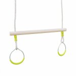 Trapze bois avec paire d?anneaux mtal pour portique de 2  2. 5m. agrs balanoire. accessoire