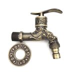 Treetalk - robinet mural r�tro, robinet exterieur jardin g1 / 2, antique dragon sculpt� robinet antique, ...