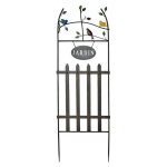 Treillage fer jardin avec oiseaux 42x2x130cm