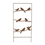 La grande prairie - treillage oiseaux fer marron 25x1x58cm